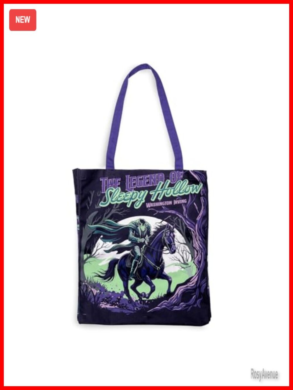 Canvas Tote Bag Gothic Literary Sleepy Hollow Large Book Bag